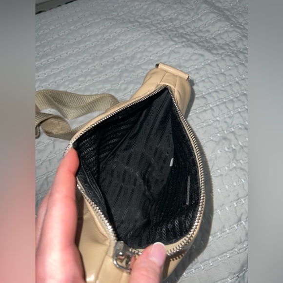 Prada Triangle Leather Shoulder Bag in Sand Beige LIKE NEW - Picture 16 of 16